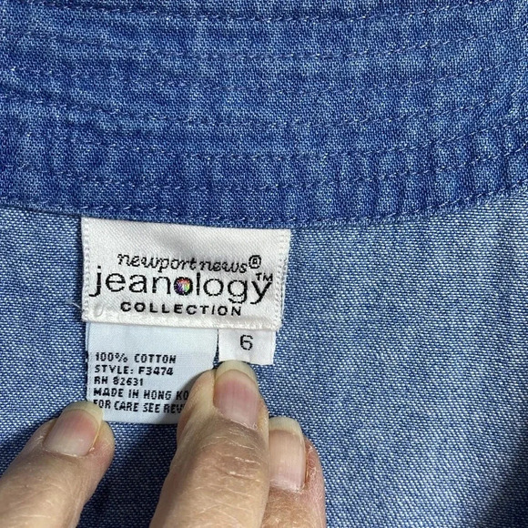 Newport News Jeanology Collection Woman’s Denim Open Front Duster Size 6. - Picture 5 of 9